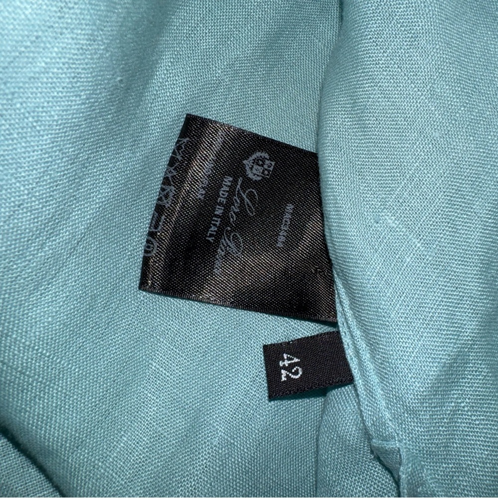 Loro Piana Aqua Linen Dress size 42 - Picture 3 of 10